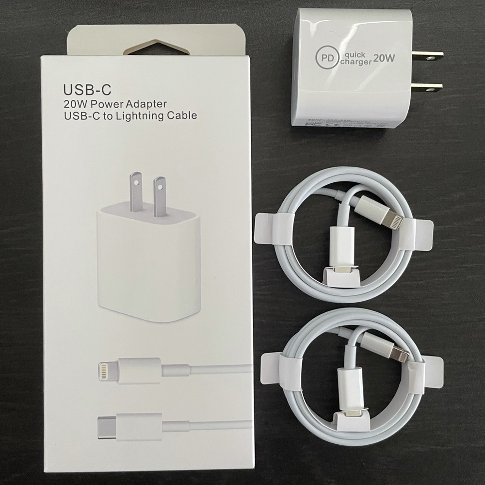 Original 20W PD USB-C Adapter/ 2x cables